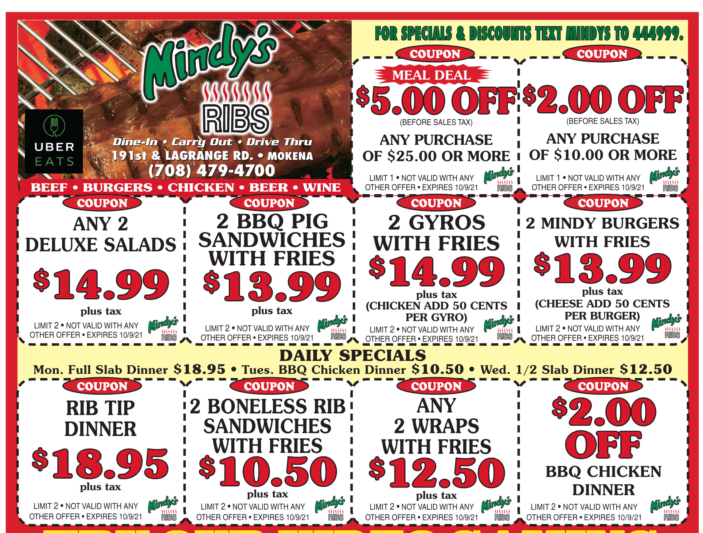 Coupons Mindy S Ribs Mokena Illinois