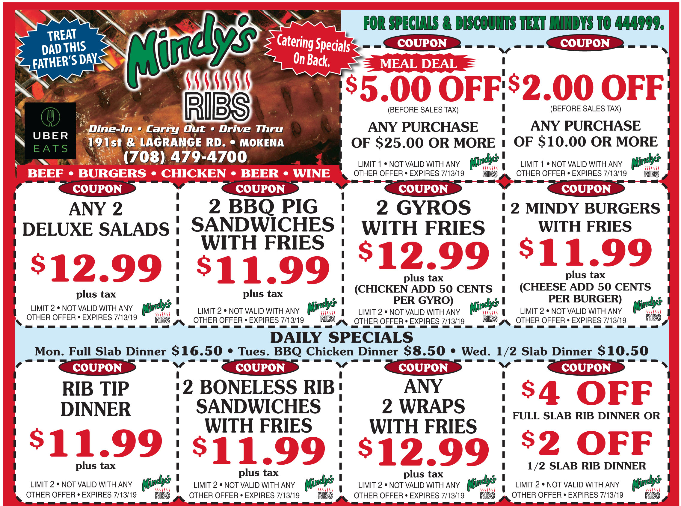 Coupons Mindy's Ribs Mokena, Illinois