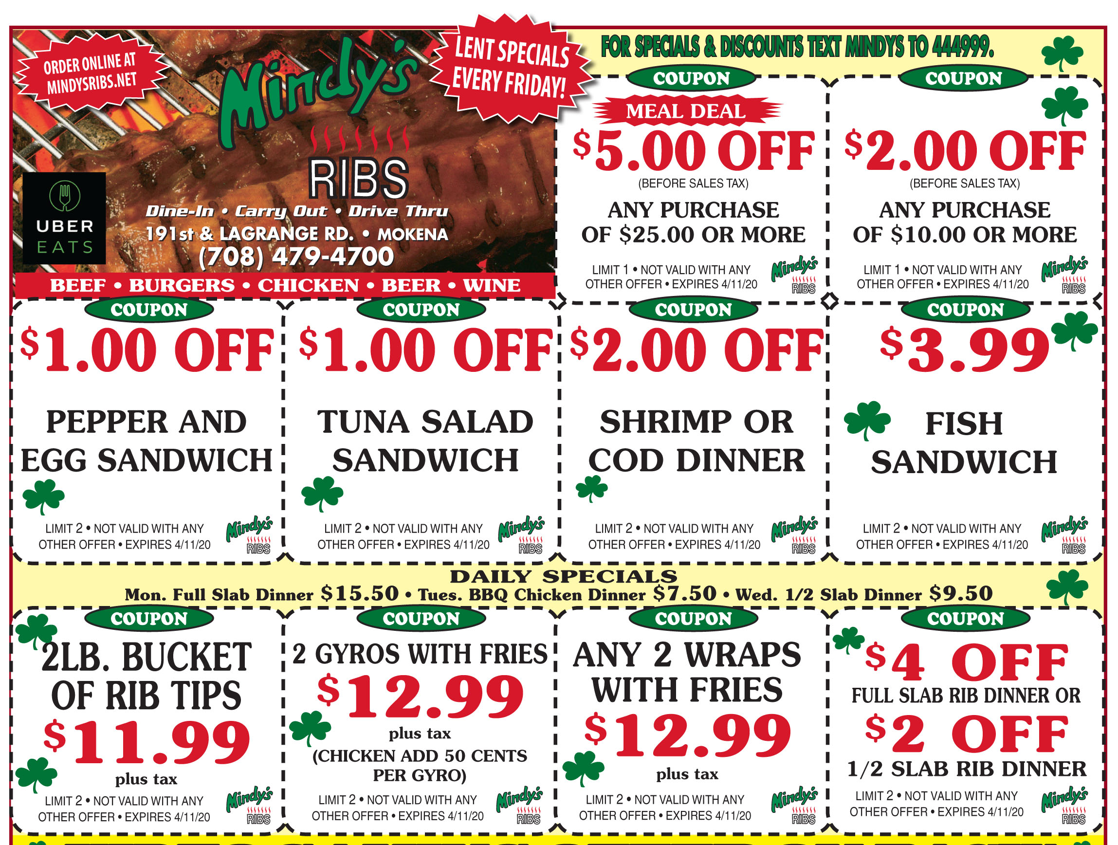 Coupons Mindy's Ribs Mokena, Illinois