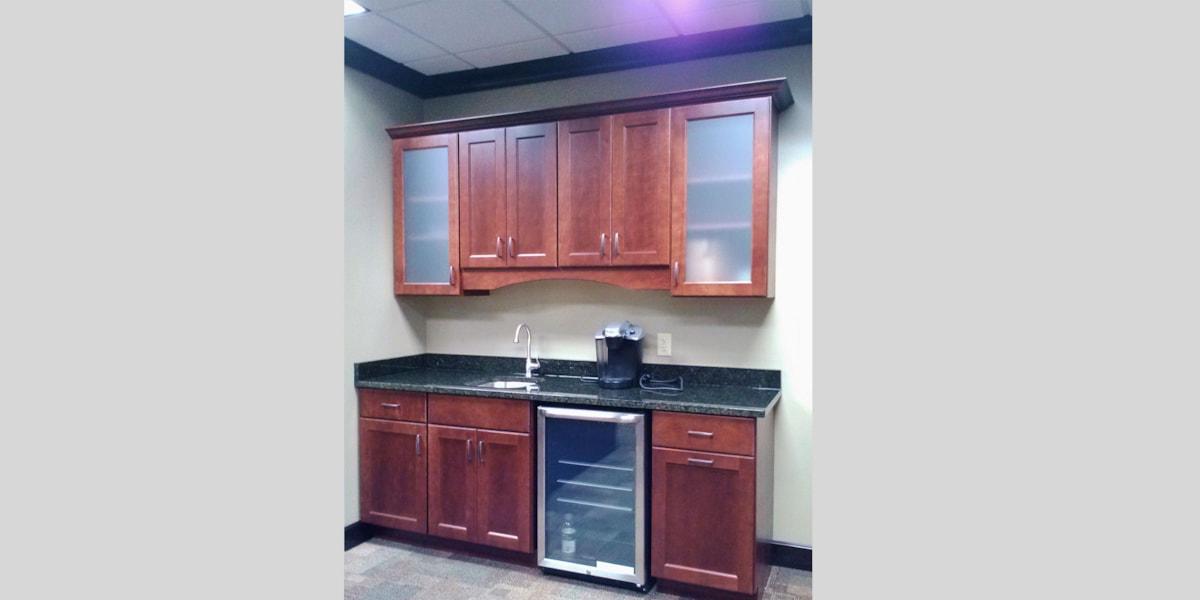 Office Remodel Installation Cabinet Wet Bar Design